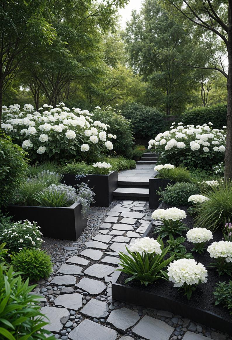 Sophisticated Black White Garden 0 1