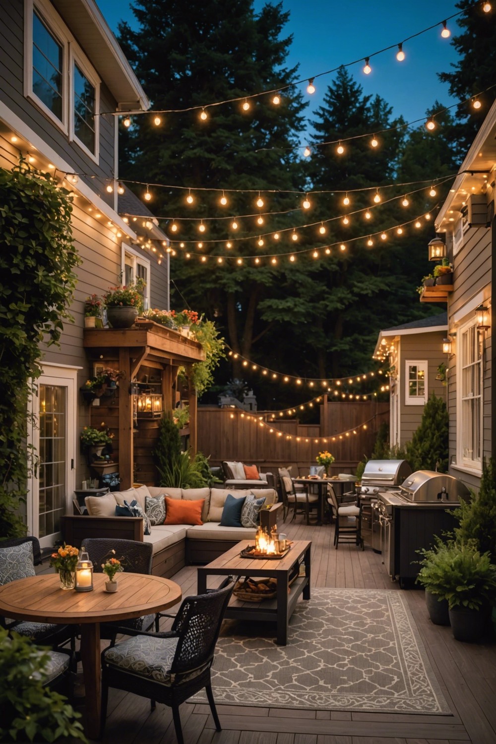 deck with built in outdoor kitchen