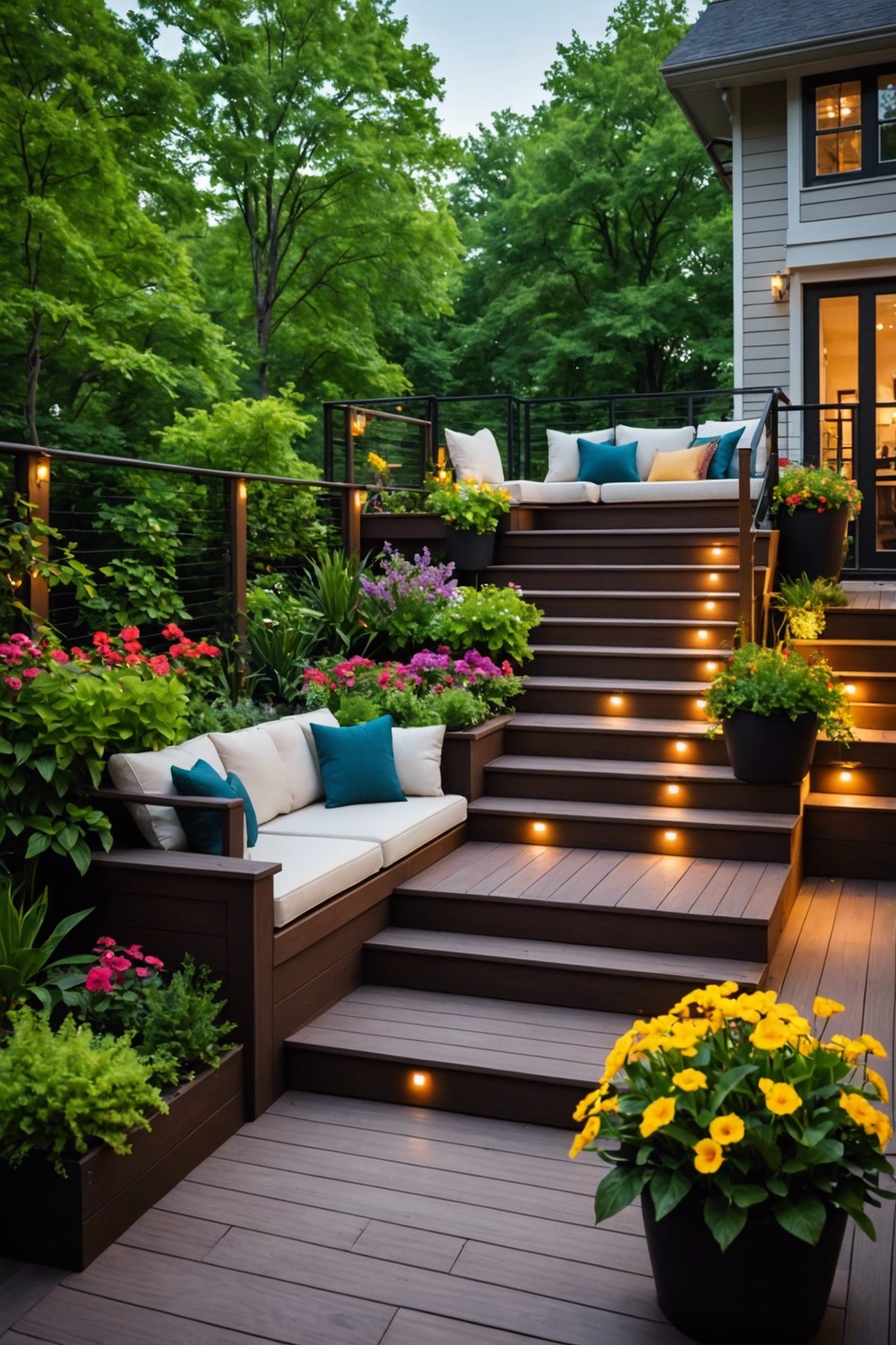 deck with built in planters